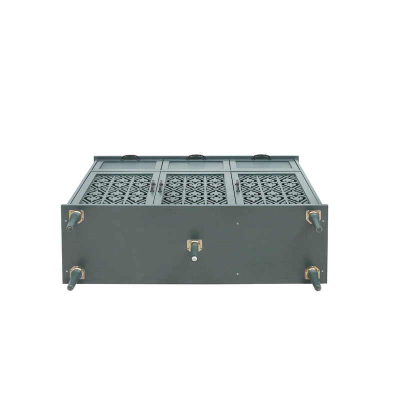 Retro Style 47.24 Horizontal Dresser with 3 Drawer and 3 Door, Carved Panel for Bedroom, Living Room