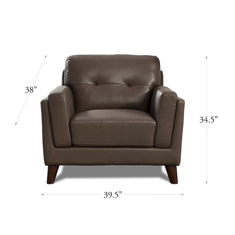Hydeline Huntington Top Grain Leather Chair with Memory Foam and Springs
