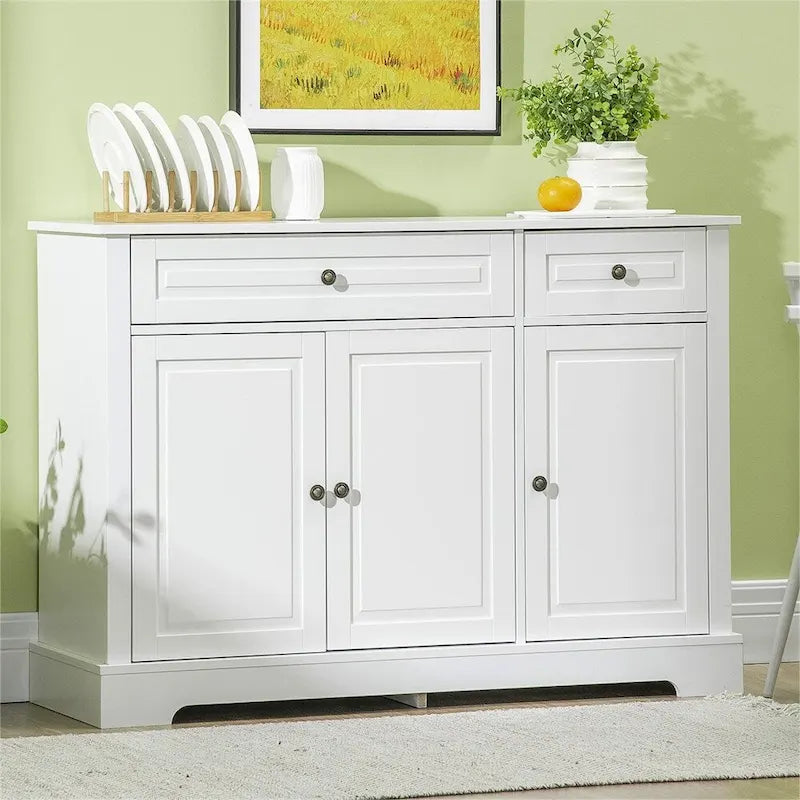 Modern Kitchen Buffet Cabinet with 2 Drawers and Adjustable Shelves