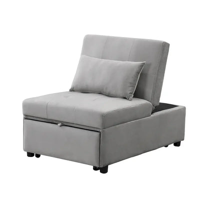 Folding Ottoman Sofa Bed-Gray