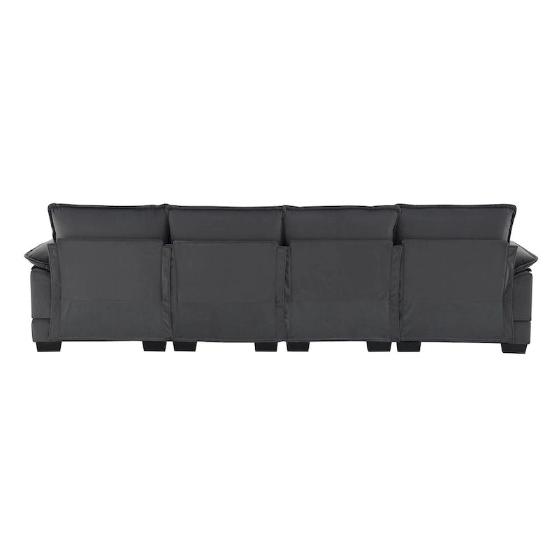 Modern Upholstered 6-Seat Modular U-Shaped Sleeper Sectional Sofa