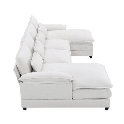 Modern Upholstered 6-Seat Modular U-Shaped Sleeper Sectional Sofa