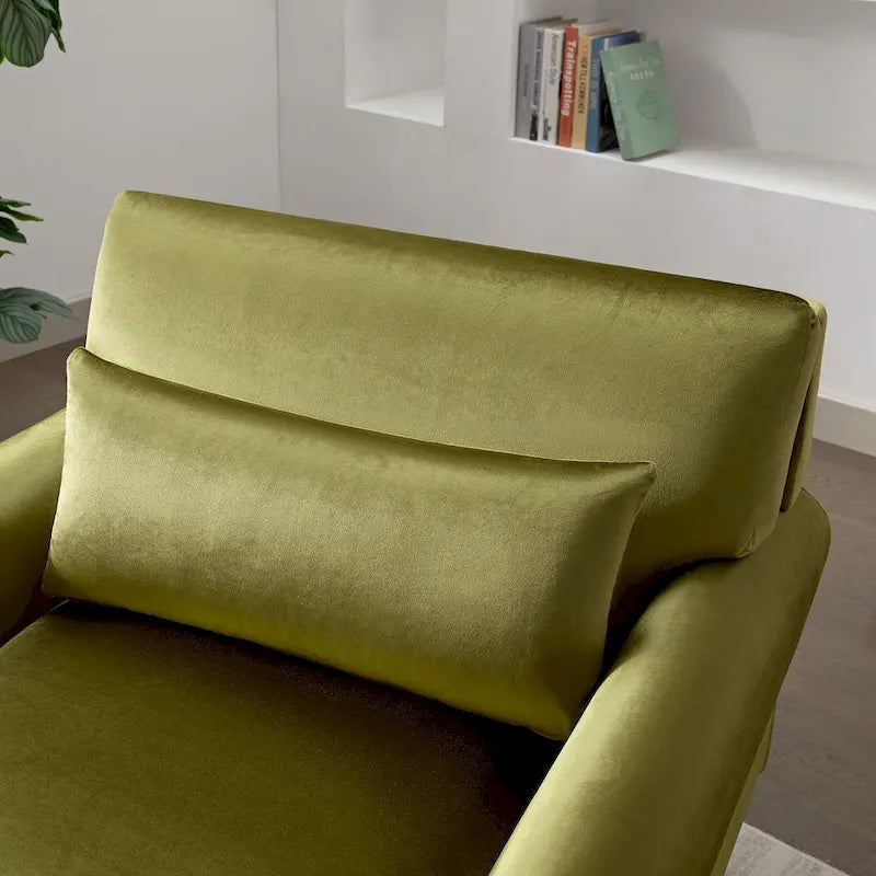 37.8 Velvet Accent Chair with Ergonomic Lumbar Support