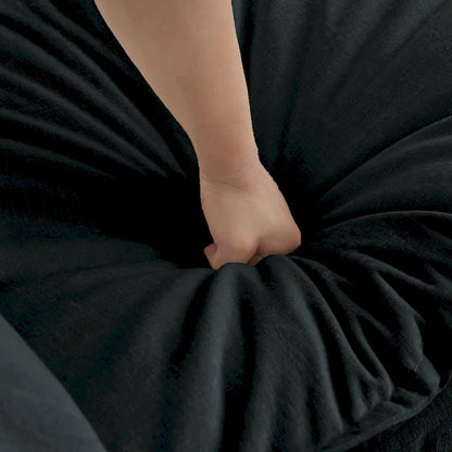 Black 3-Piece Chenille Sofa Set with Loveseat and 2 Single Sofas