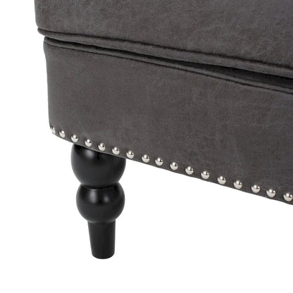 Slate 28 Button Tufted Club Chair with Nailheads