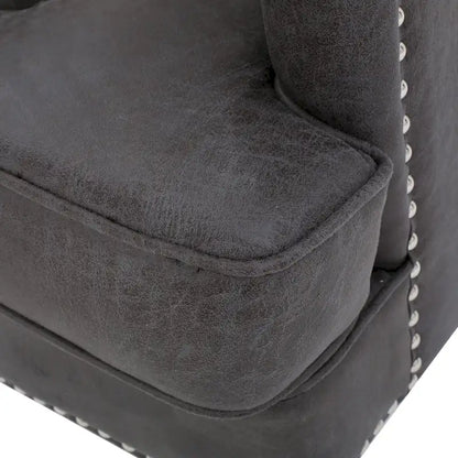 Slate 28 Button Tufted Club Chair with Nailheads