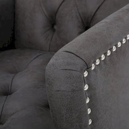 Slate 28 Button Tufted Club Chair with Nailheads