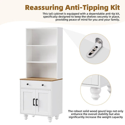 TV Stand with Adjustable Shelves for TVs Up to 70, Entertainment Center with Bookshelves for Living Room