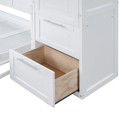 Queen Size Murphy Bed Wall Bed with Closet and Drawers