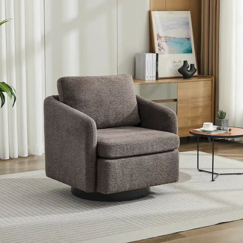 GDFStudio - Clara Chenille Swivel Accent Chair with Sleek Modern Design and Plush Cushioning - 31.5W