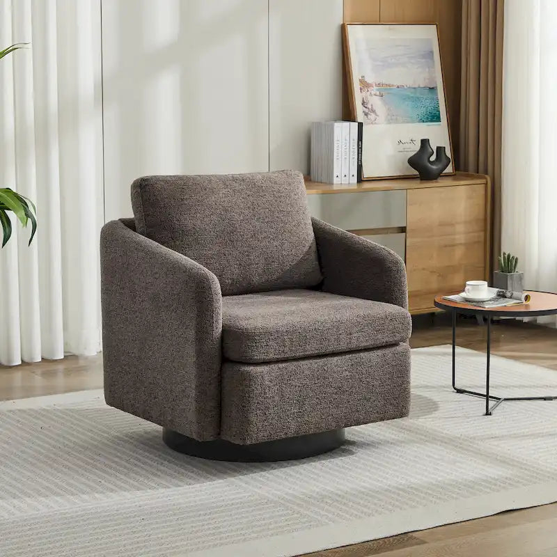 GDFStudio - Clara Chenille Swivel Accent Chair with Sleek Modern Design and Plush Cushioning - 31.5W