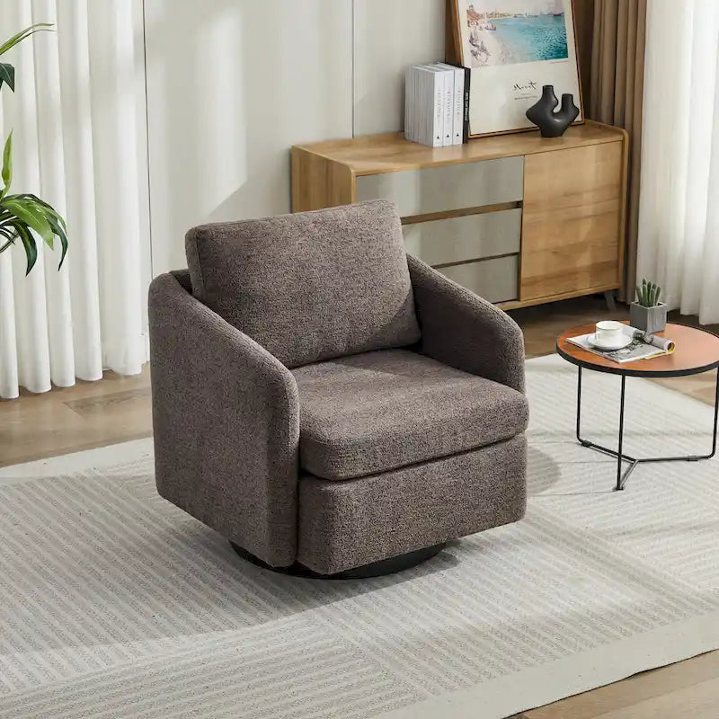 GDFStudio - Clara Chenille Swivel Accent Chair with Sleek Modern Design and Plush Cushioning - 31.5W