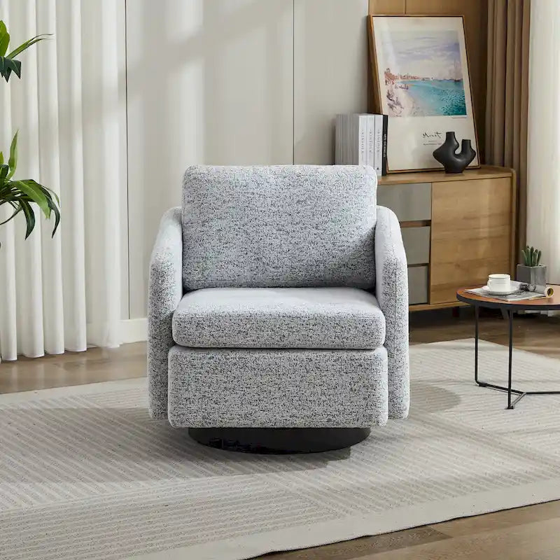 GDFStudio - Clara Chenille Swivel Accent Chair with Sleek Modern Design and Plush Cushioning - 31.5W