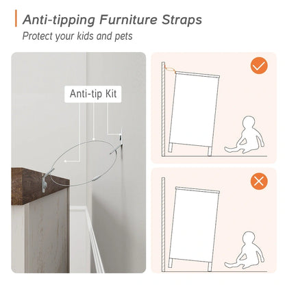 WAMPAT 59 Farmhouse TV Stand for 65 inch TV, Wood Entertainment Center with 2 Drawers and Storage Cabinets, Adjustable Shelves