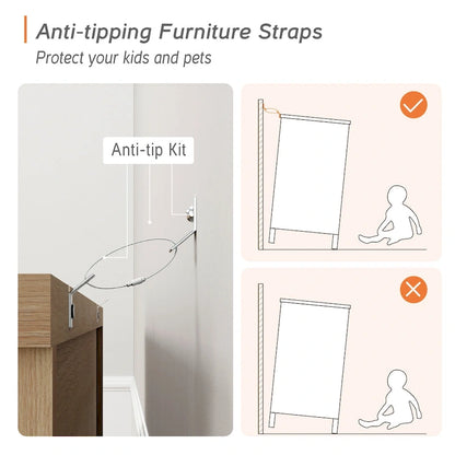 WAMPAT Farmhouse Dresser TV Stand with 6 Drawers for TVs up to 55 Inch, Wood Entertainment Center with Storage