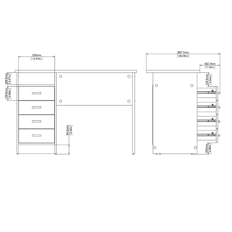 Porch & Den Skylar 4-drawer Desk