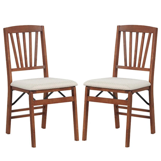 Costway 2/4 Set Kitchen Chairs with Rubber Wood Frame Upholstered Seat