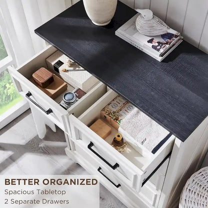 Farmhouse 6 Drawers Dresser Chests, Wood Rustic Chest of Drawers