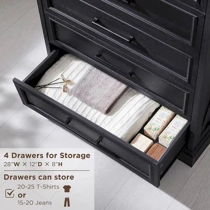 Farmhouse 6 Drawers Dresser Chests, Wood Rustic Chest of Drawers