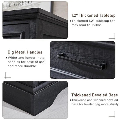 Farmhouse 6 Drawers Dresser Chests, Wood Rustic Chest of Drawers