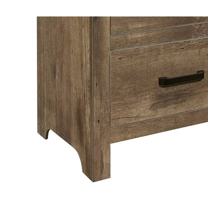 Transitional Solid Wood Nightstand, Bedside Storage Cabinet with Nickel Drawer Handles, Entry Side Table with Wooden Top