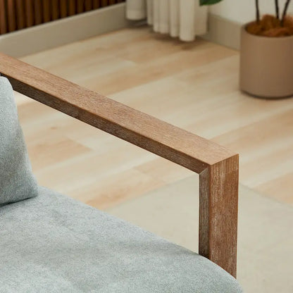 360 Degree Swivel Accent Chair with Solid Wood Armrest and Base