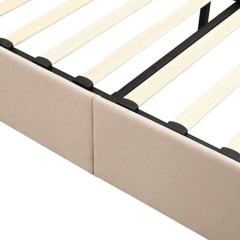 Upholstered Platform Bed with Hydraulic Storage System