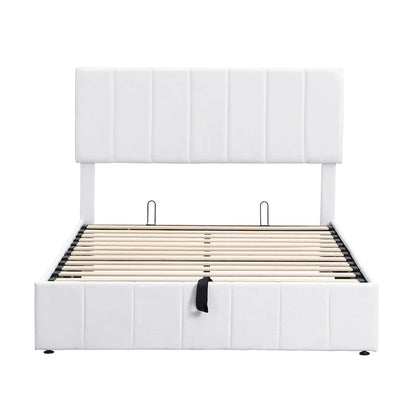 Upholstered Platform Bed with Hydraulic Storage System