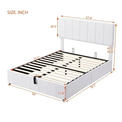 Upholstered Platform Bed with Hydraulic Storage System