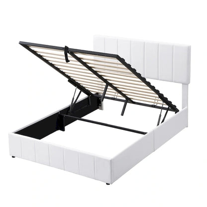 Upholstered Platform Bed with Hydraulic Storage System