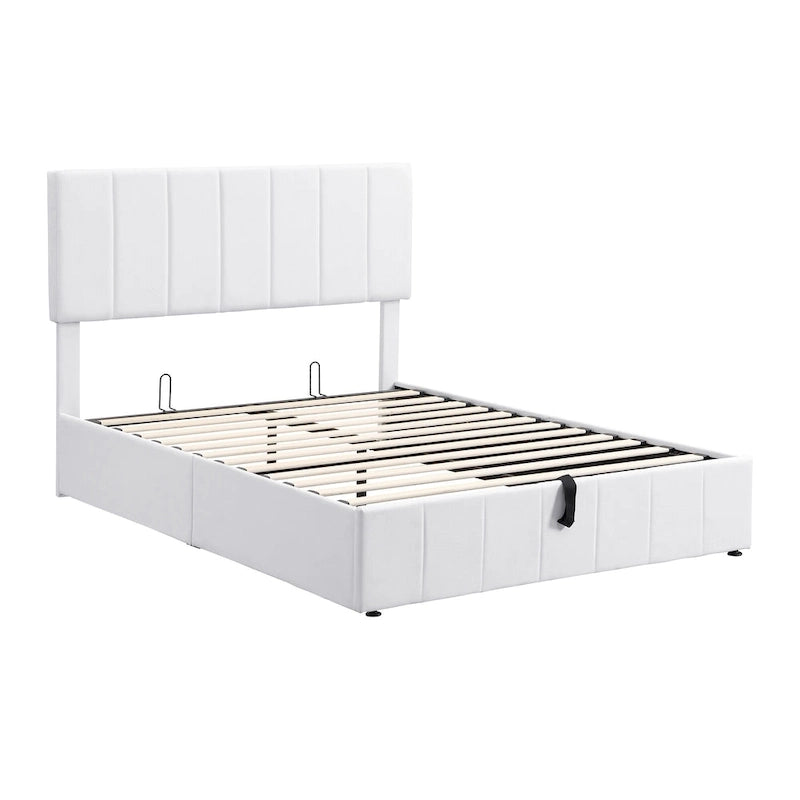 Upholstered Platform Bed with Hydraulic Storage System