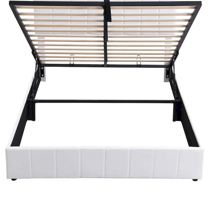 Upholstered Platform Bed with Hydraulic Storage System