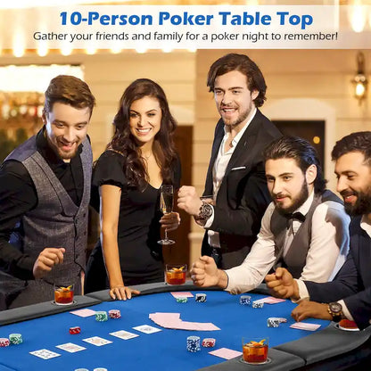 Gymax 84 x 42 10-Player Foldable Padded Poker Table Top w/