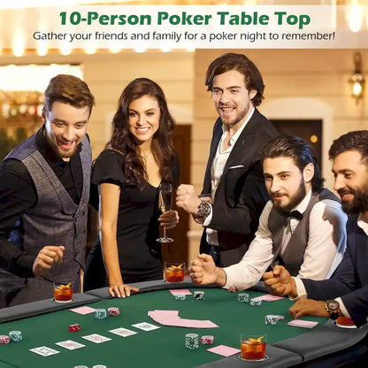 Gymax 84 x 42 10-Player Foldable Padded Poker Table Top w/