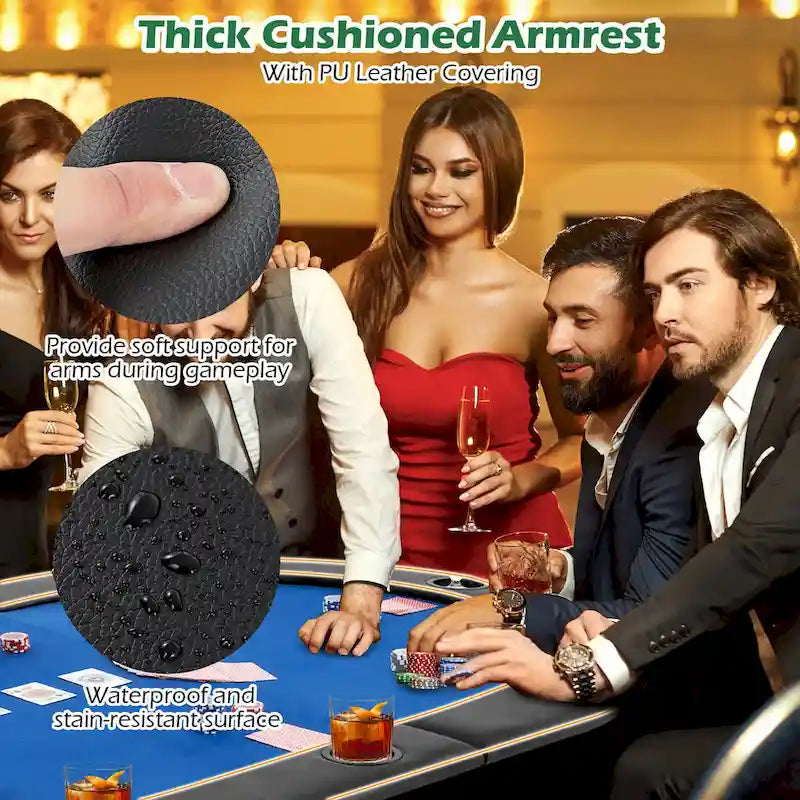 Gymax 84 x 42 10-Player Foldable Padded Poker Table Top w/