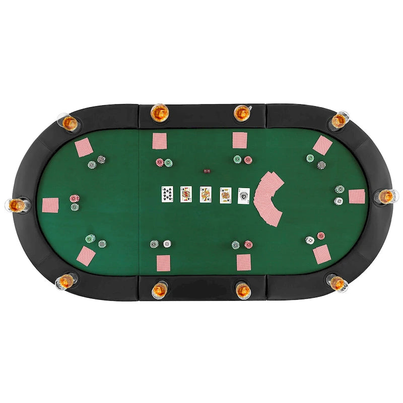 Gymax 84 x 42 10-Player Foldable Padded Poker Table Top w/