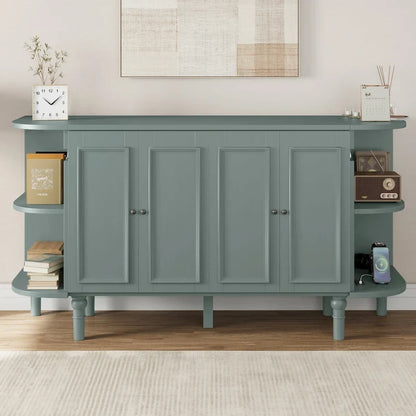 Farmhouse Murphy Bed Foldable Platform Bed Convertible Chest Cube Cabinet Bed with Curved Shelves and Charging Station