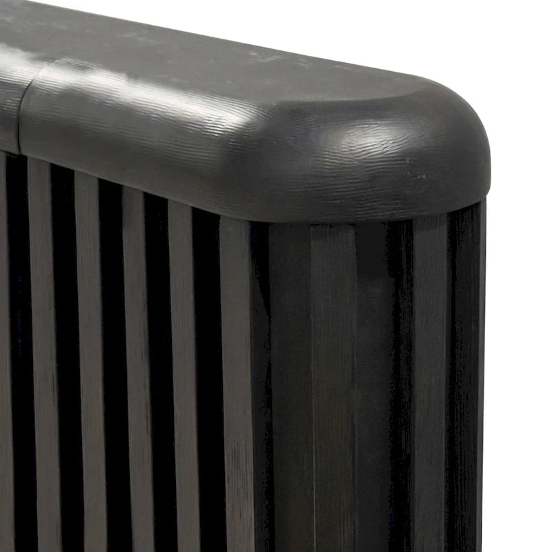 Furniture of America Caelan I Modern Black Solid Wood Fluted Panel Bed