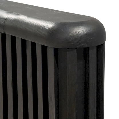 Furniture of America Caelan I Modern Black Solid Wood Fluted Panel Bed