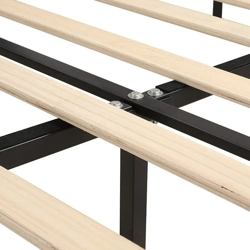 Modern Style Velvet Platform Bed with Upholstered Headboard for Bedroom