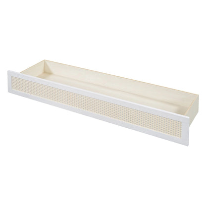 White Queen Size Murphy Bed with Storage and Large Drawers