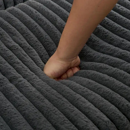 Dark Gray Modern 47.8 Upholstered Oversized Chaise Longue Chair with Ottoman and Pillows