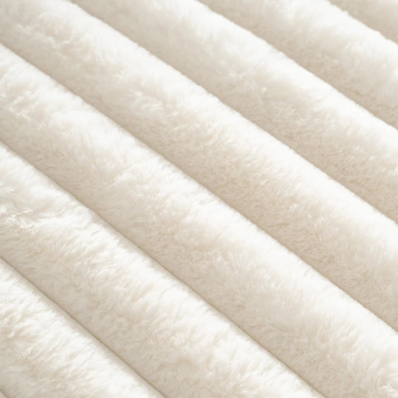 110 Faux Fur Cloud 3-Seater sat L-Shaped Sectional Sofa with Two Included Throw Pillows