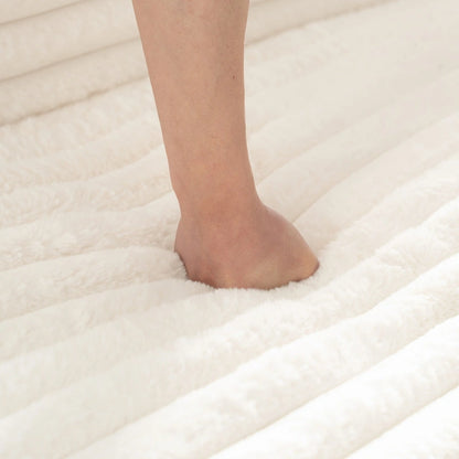 110 Faux Fur Cloud 3-Seater sat L-Shaped Sectional Sofa with Two Included Throw Pillows