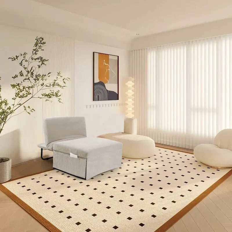 White 36.61 4-in-1 Convertible Corduroy Lounge Chair