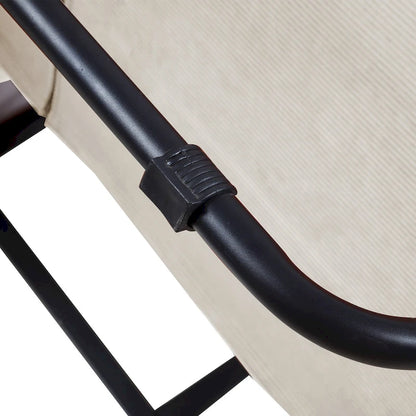 White 36.61 4-in-1 Convertible Corduroy Lounge Chair