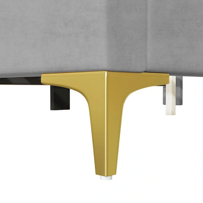 Twin Velvet Platform Bed with Semi-Circle Headboard