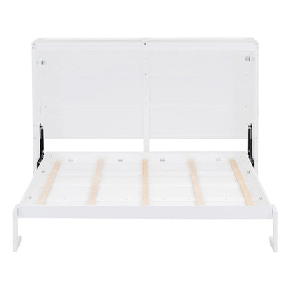 Full Wooden Wall Murphy Bed, Space-Saving