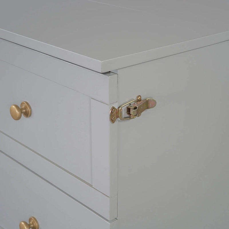 Gray Full Size Murphy Bed with Versatile Storage & Large Drawers