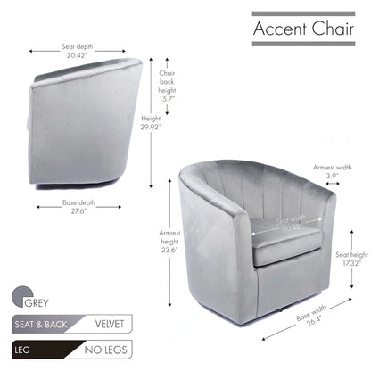 Carson Carrington Junsele Velvet Upholstery Swivel Accent Club Chair